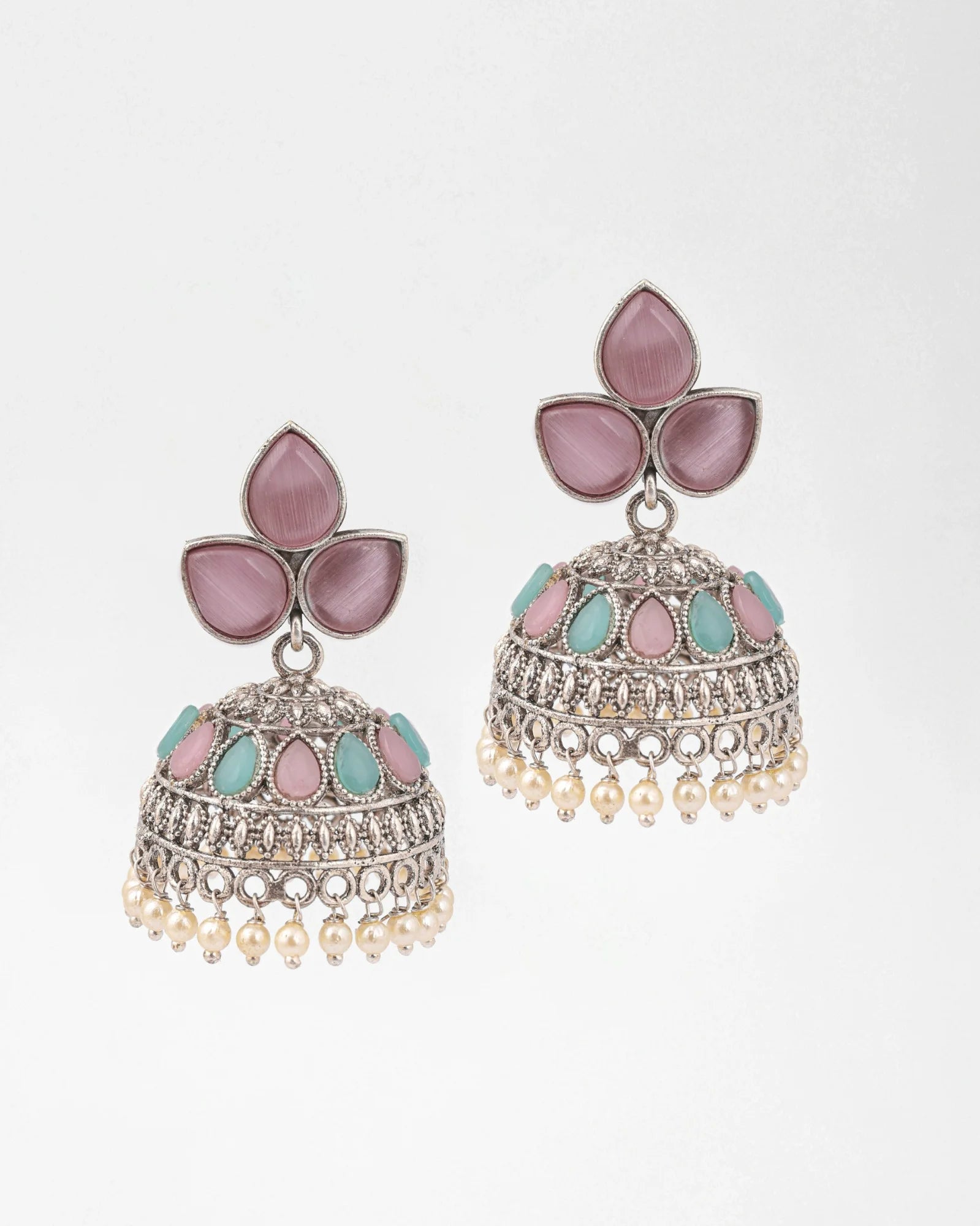 Pastel Blossom Jhumkas