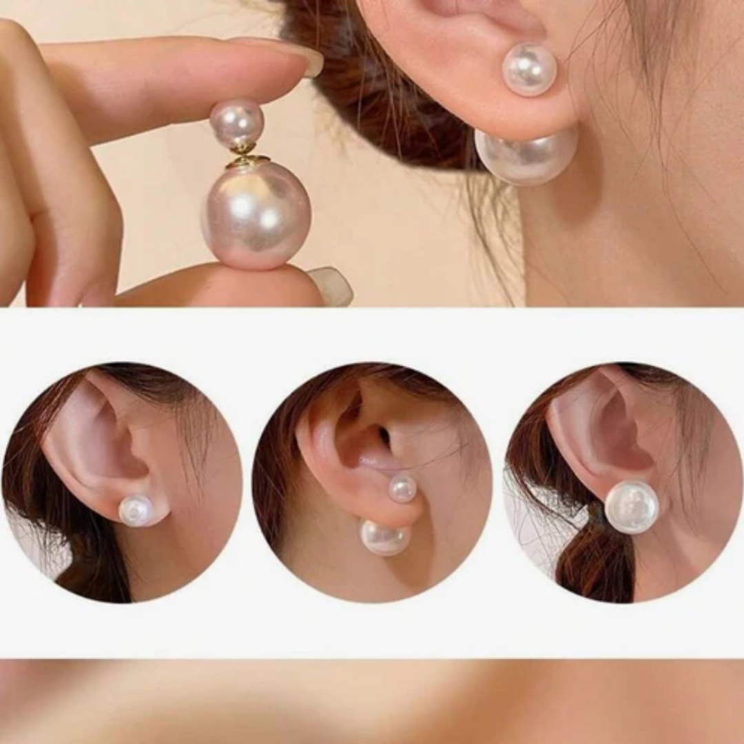 3-in-1 pearl stud earring