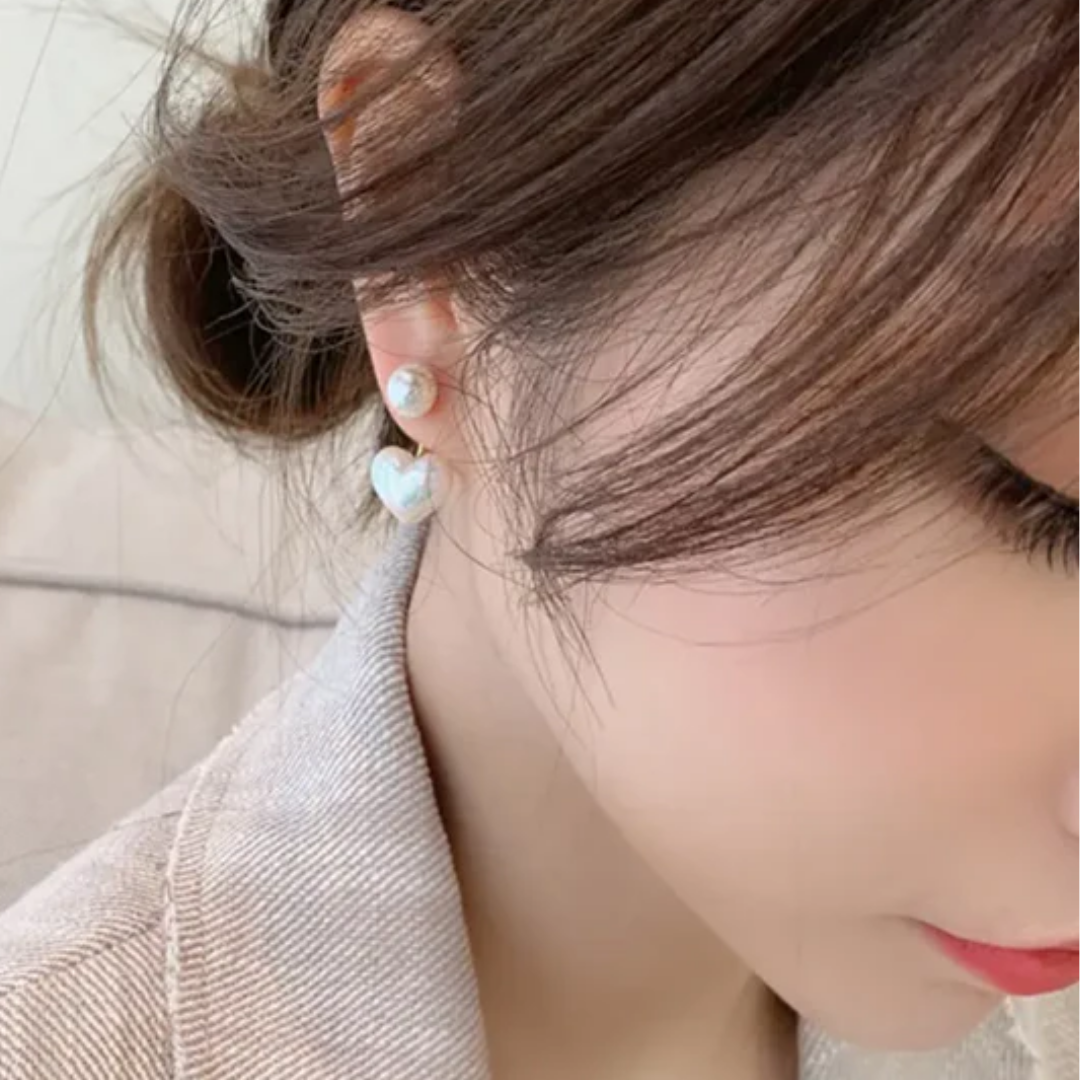 Heart Stud Korean Earrings
