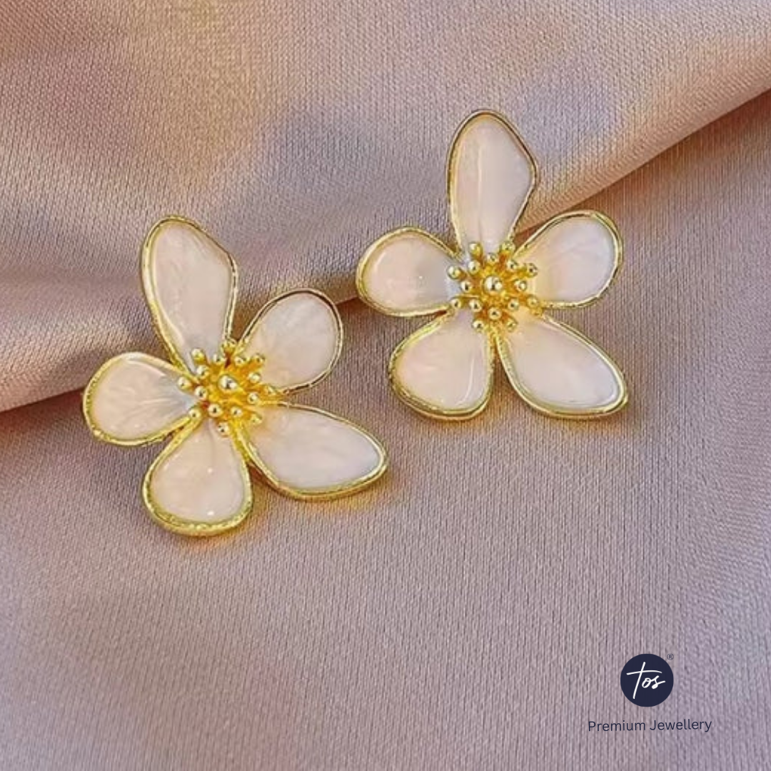 Flower Shape Stud Korean Earrings