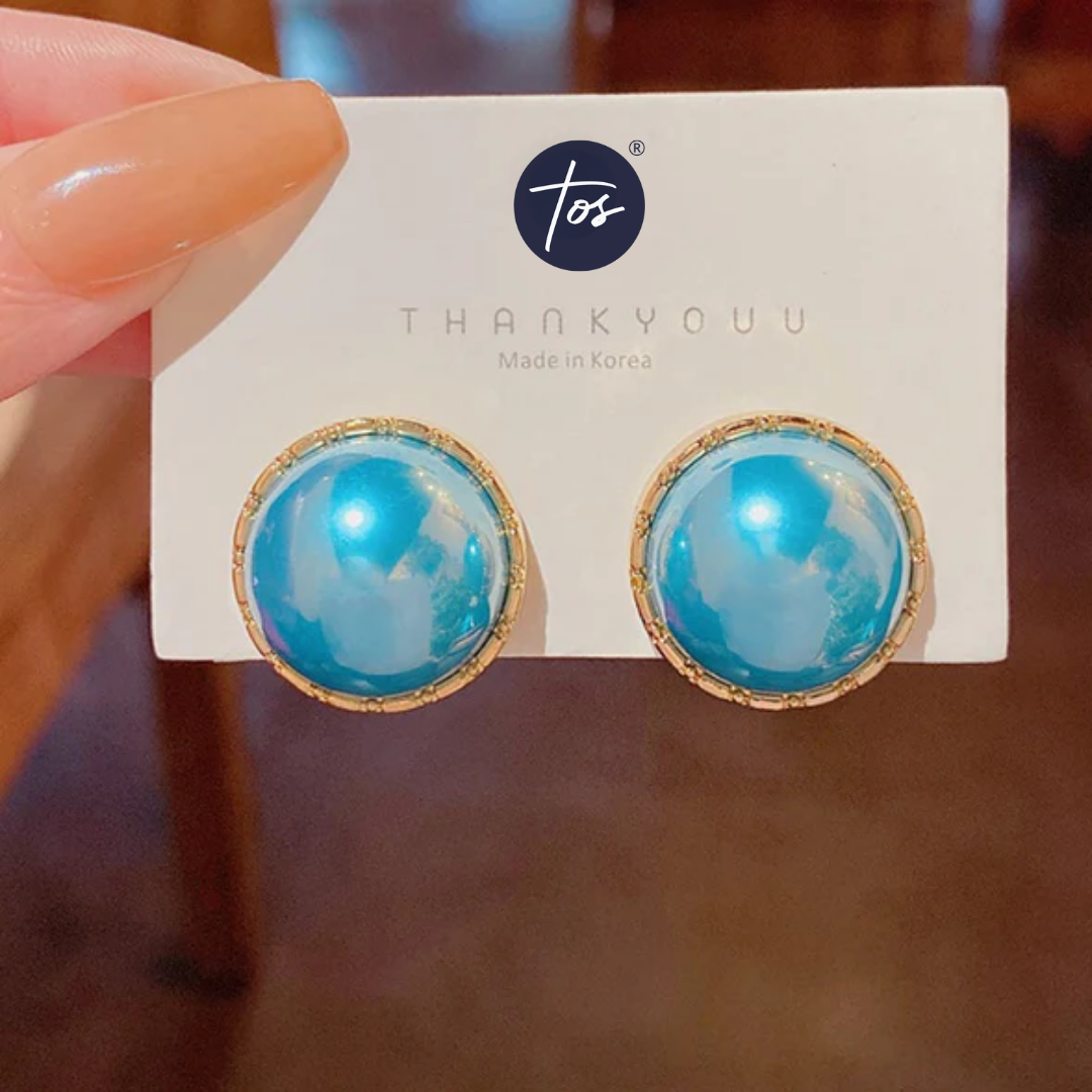Stylish Luxe Stud Korean Earrings-Sky