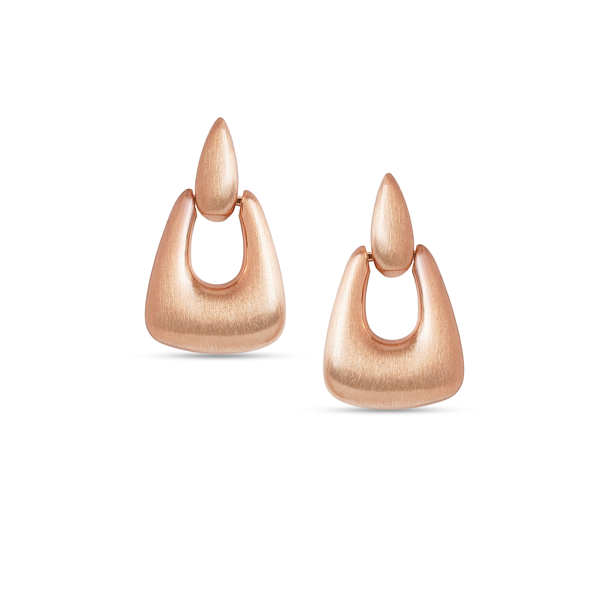 Stainless Steel Rose Gold Plated Contemporary Drop Earrings