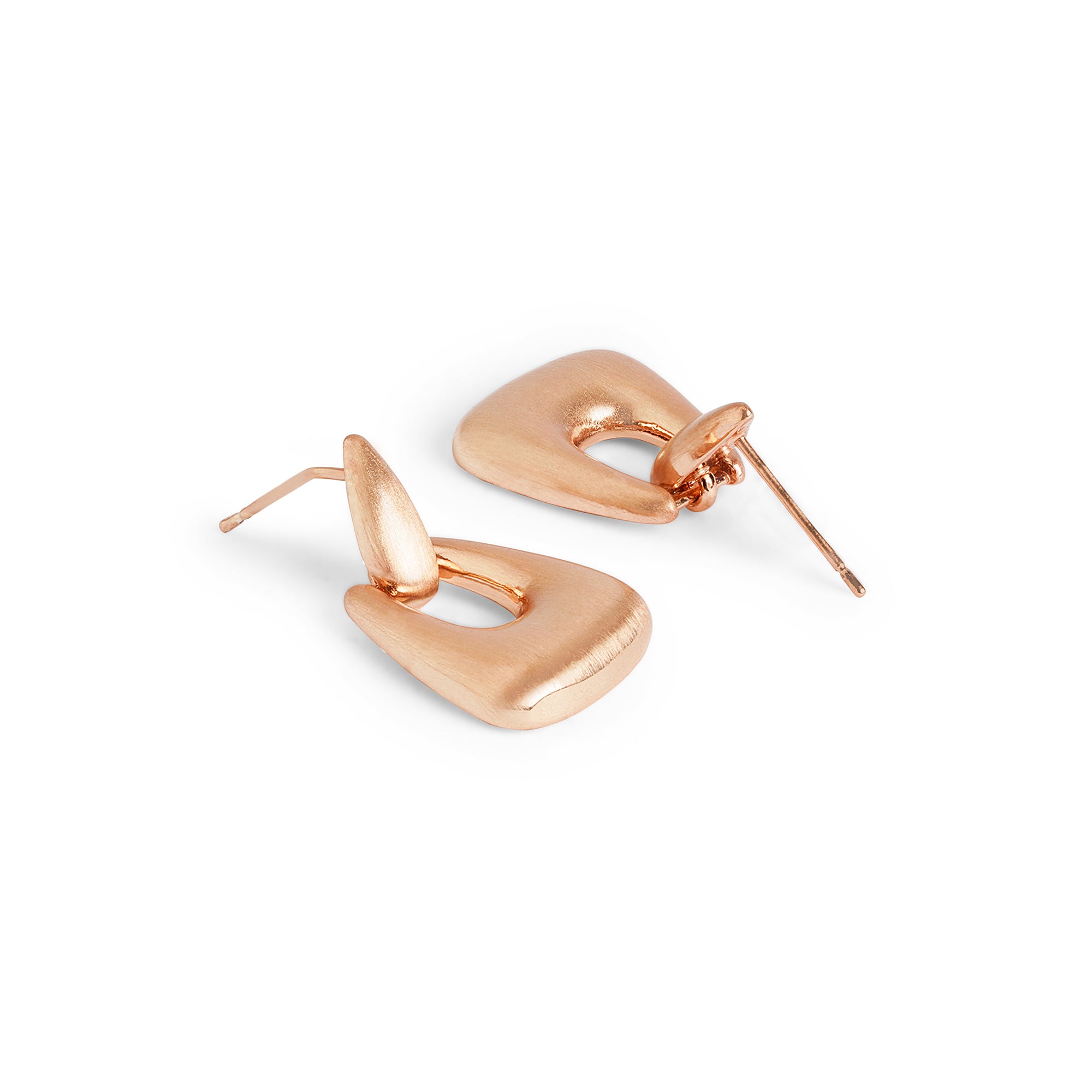 Stainless Steel Rose Gold Plated Contemporary Drop Earrings