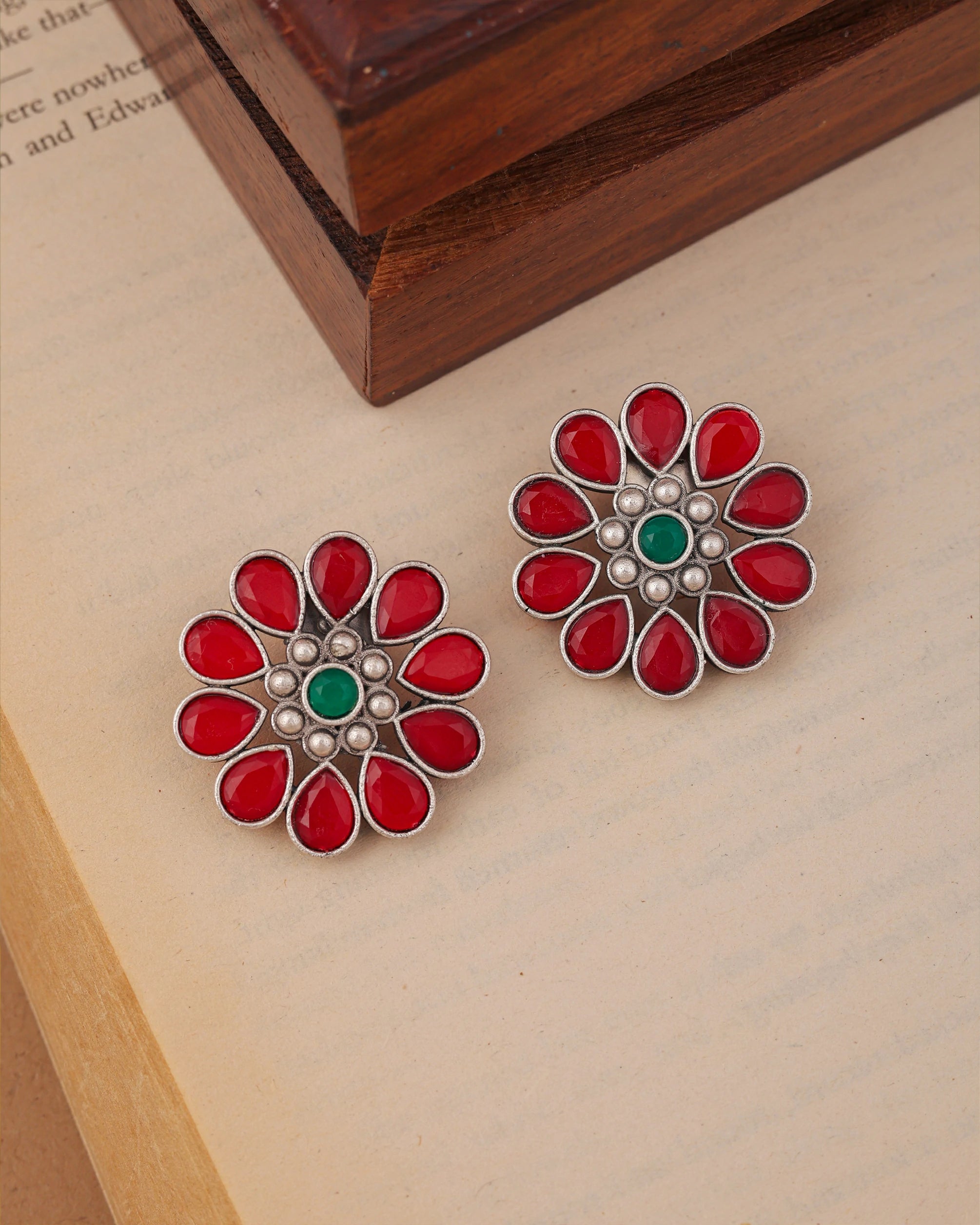 Ruby Blossom Studs