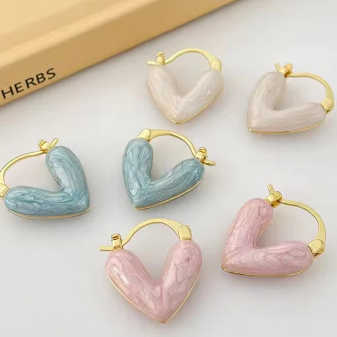 Love Heart Hoop Earring Korean Earring