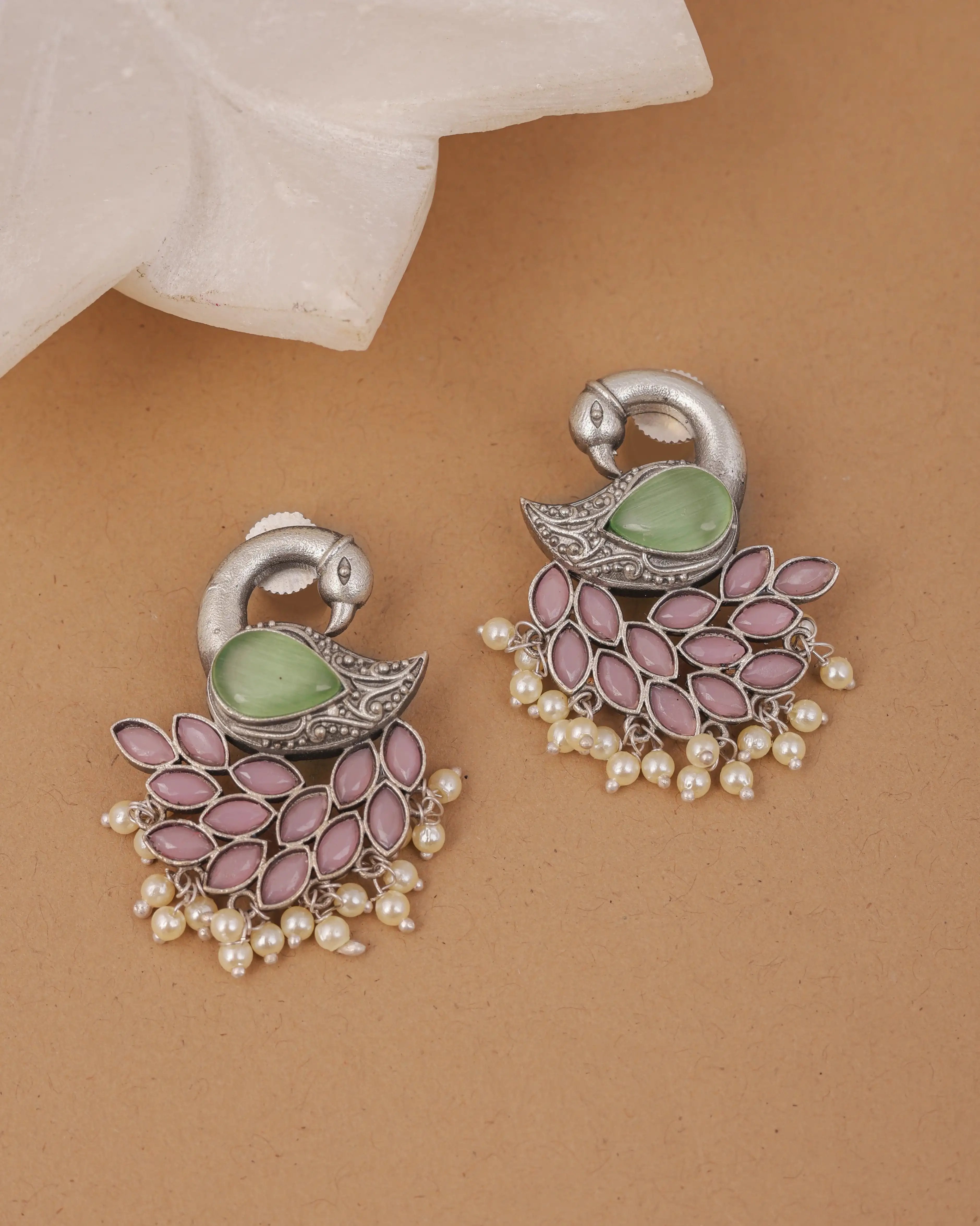 New Peacock Designed Studs Earrings