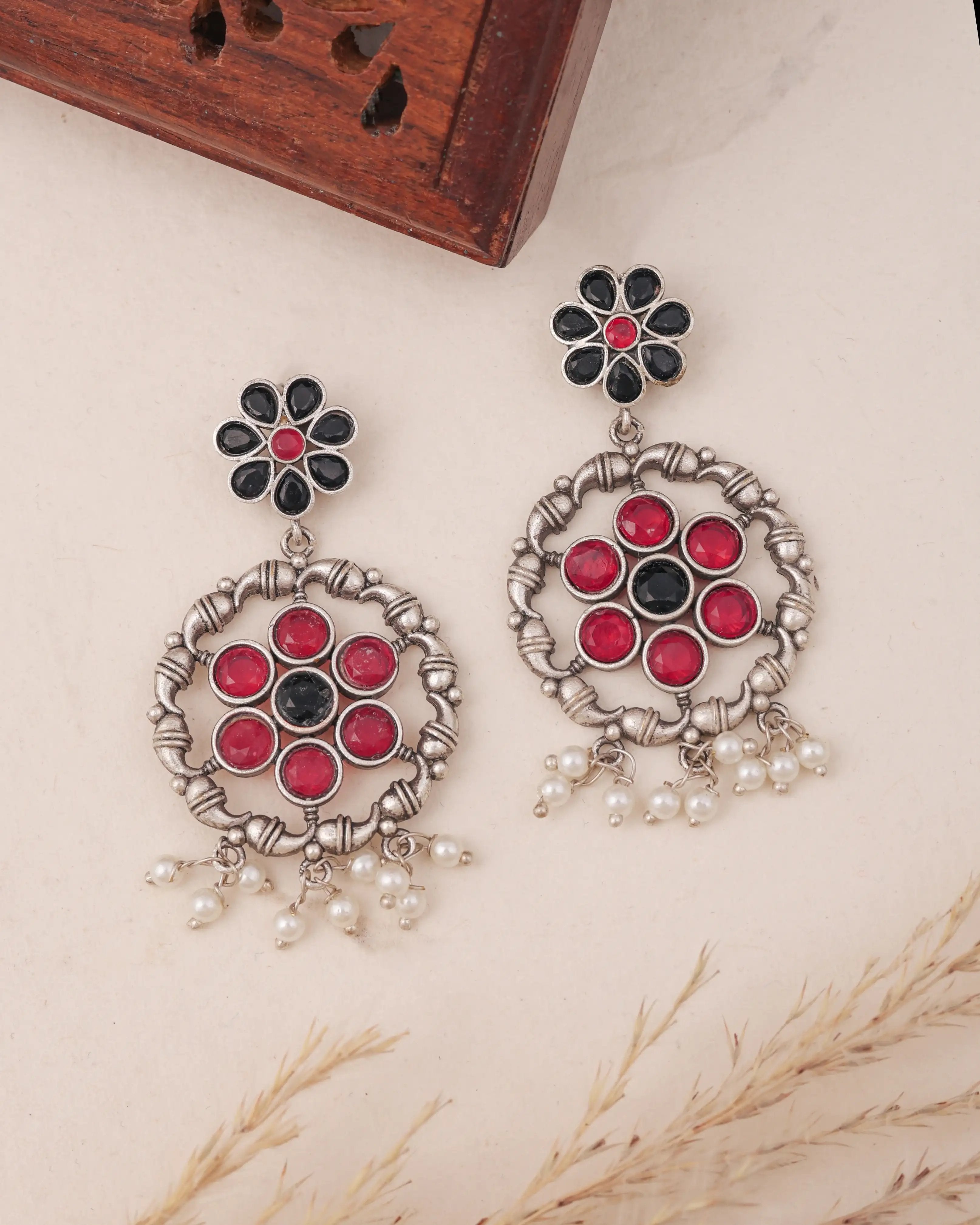 TOS New Floral Dangler Earrings