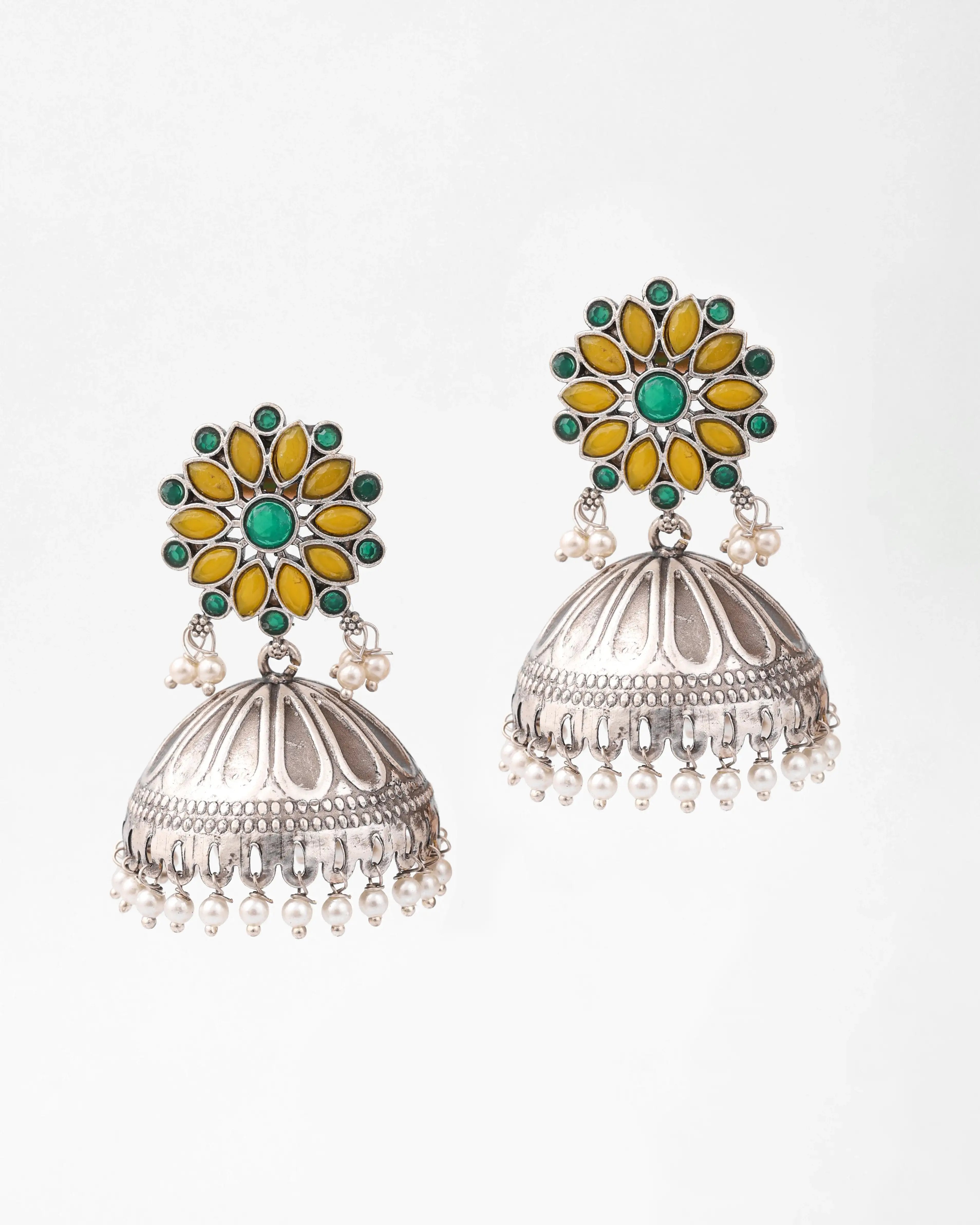 Regal Blossom Jhumka Earrings