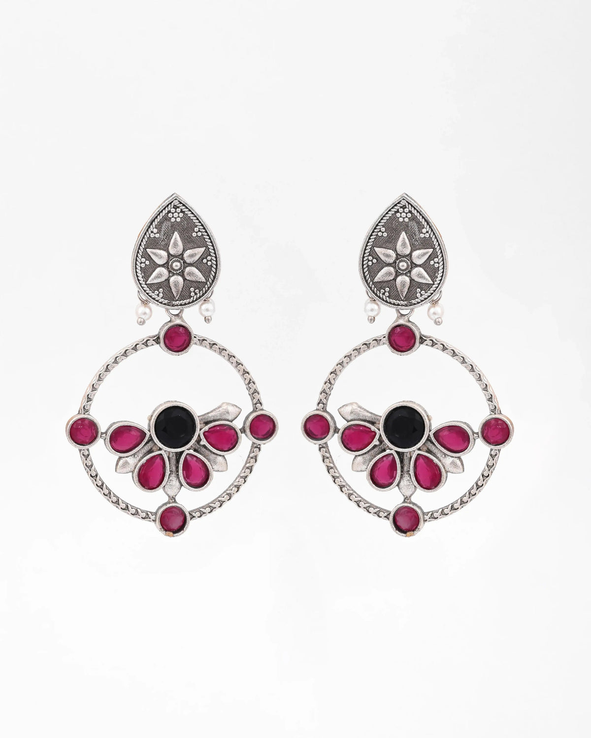 New Black & Ruby Dangler Earrings
