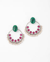 New Green & Ruby Dangler Earrings