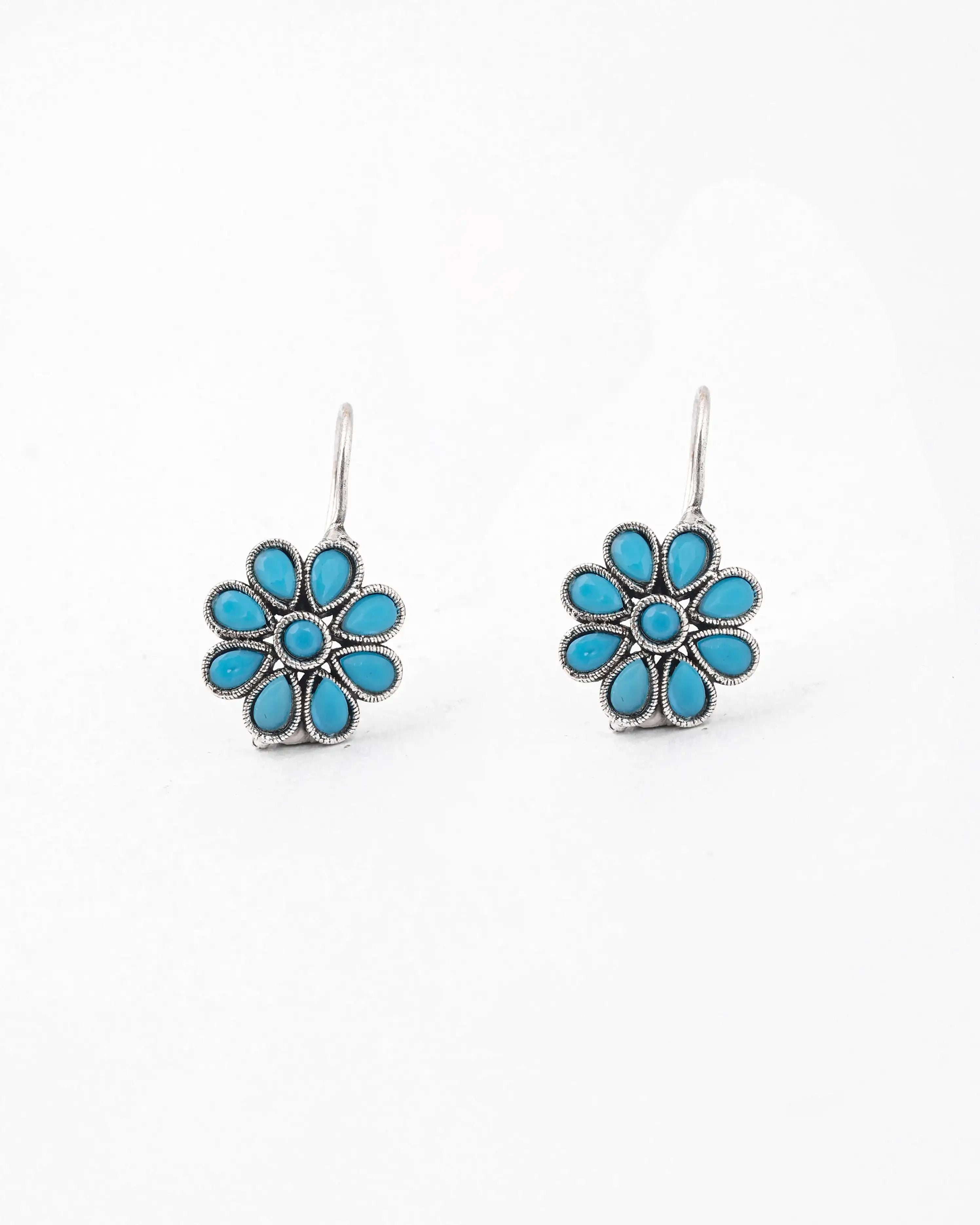 Sky Floral Dangler Earrings