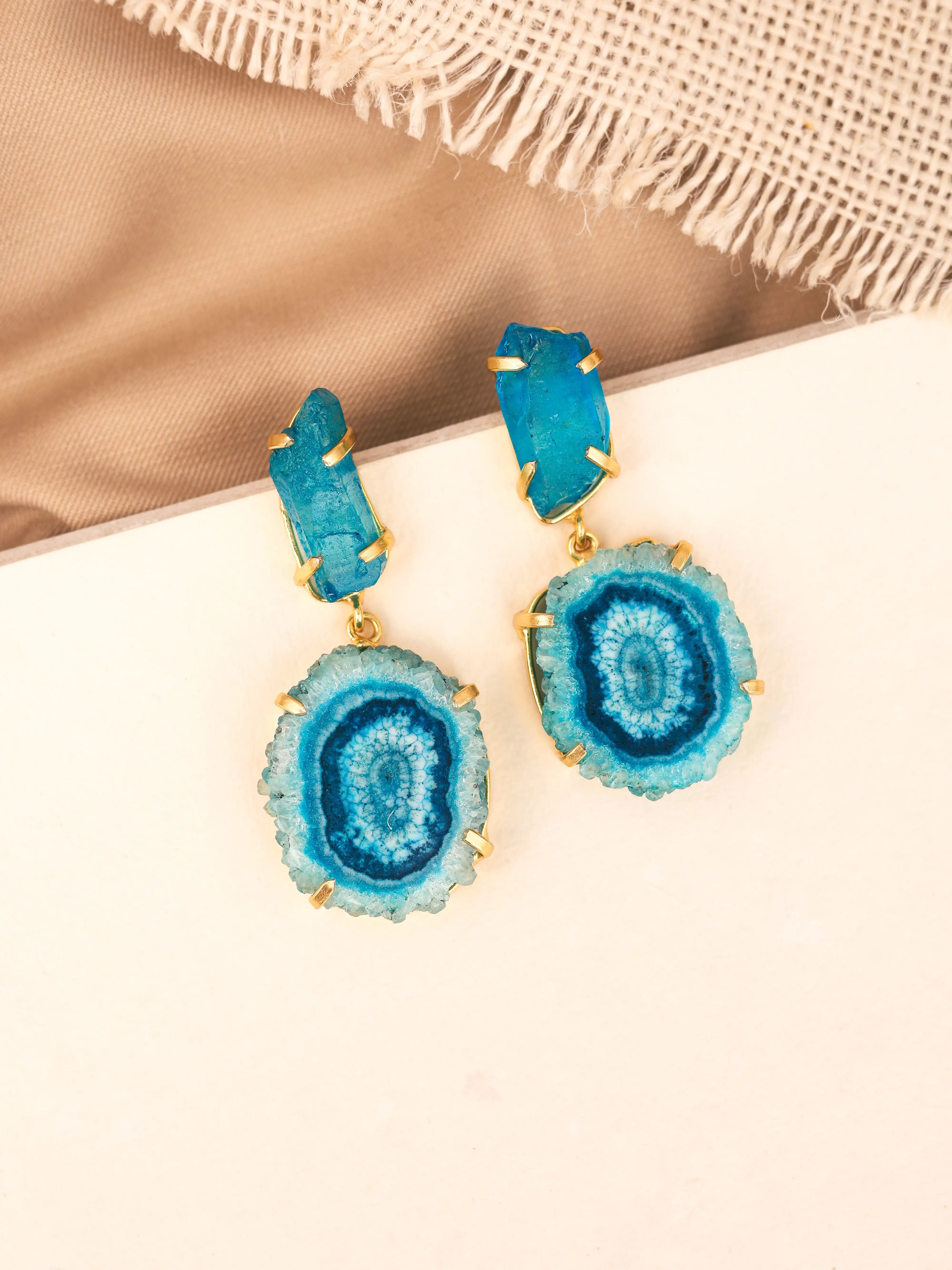 TOS Ocean Stone Slice Earrings