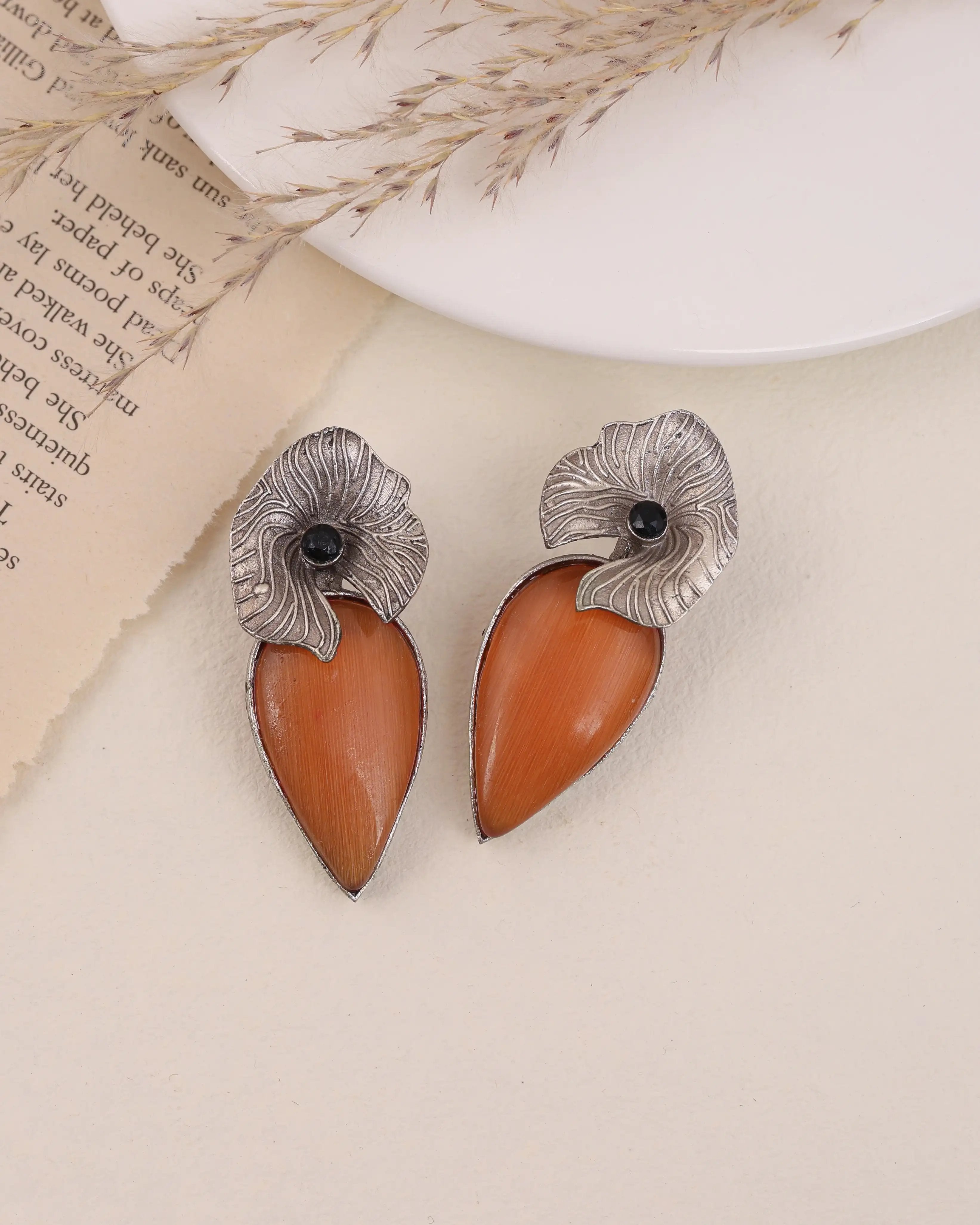 Orange Stud Earrings