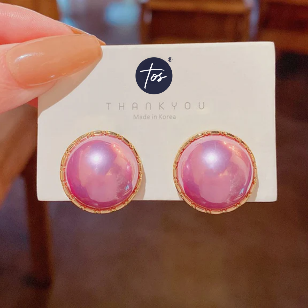 Stylish Luxe Stud Korean Earrings-pink