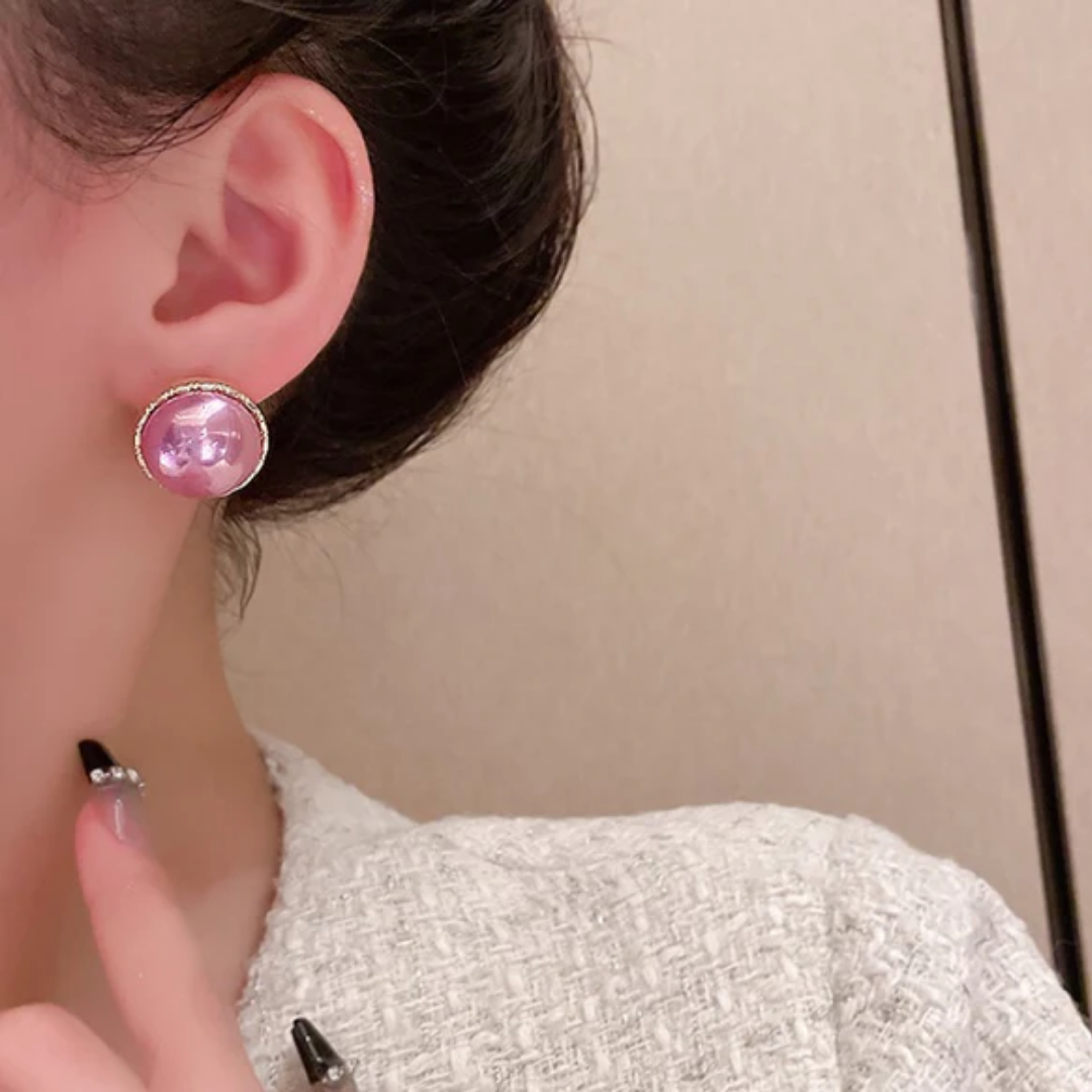 Stylish Luxe Stud Korean Earrings-pink