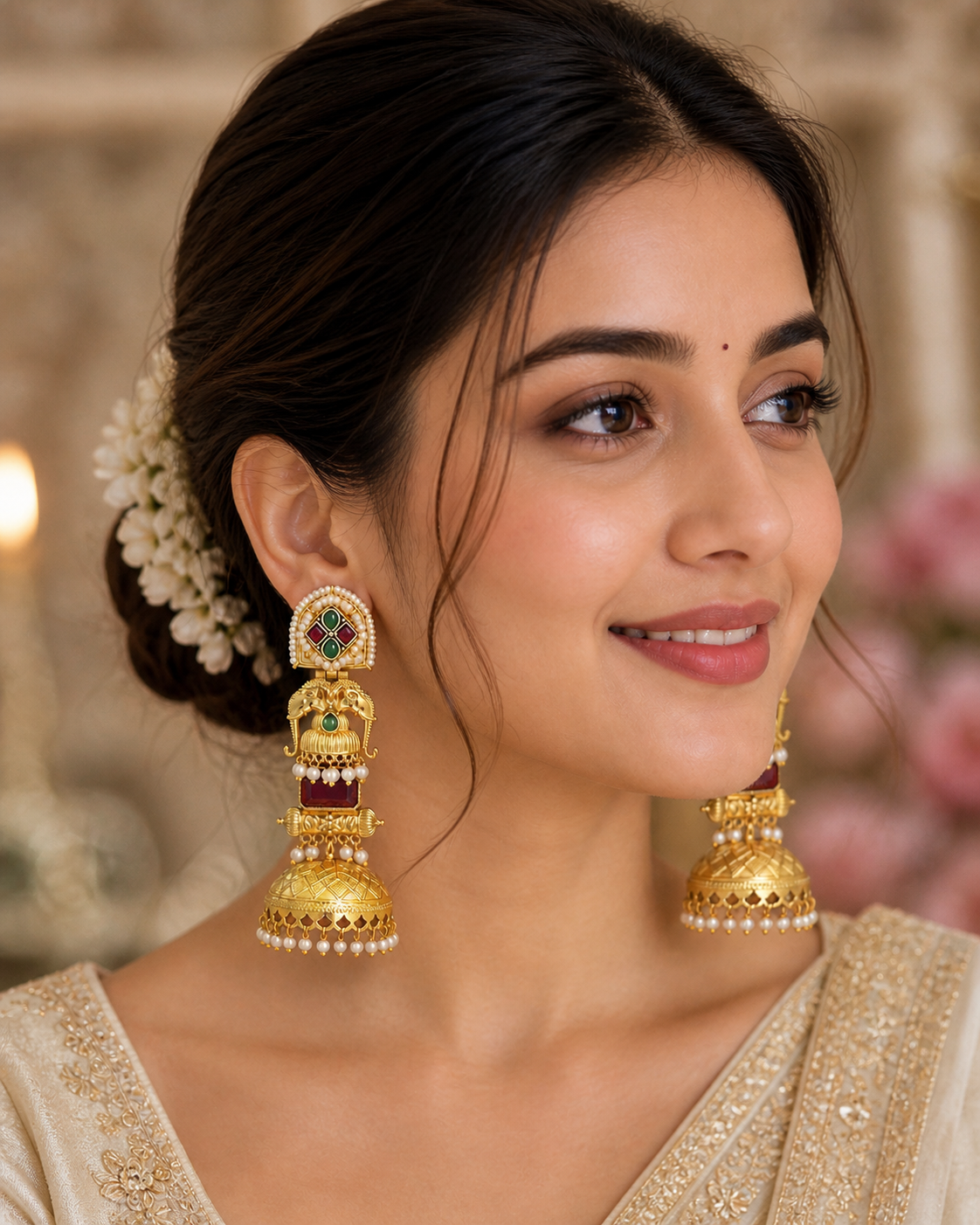 Royal Gold Big Jhumki Earrings