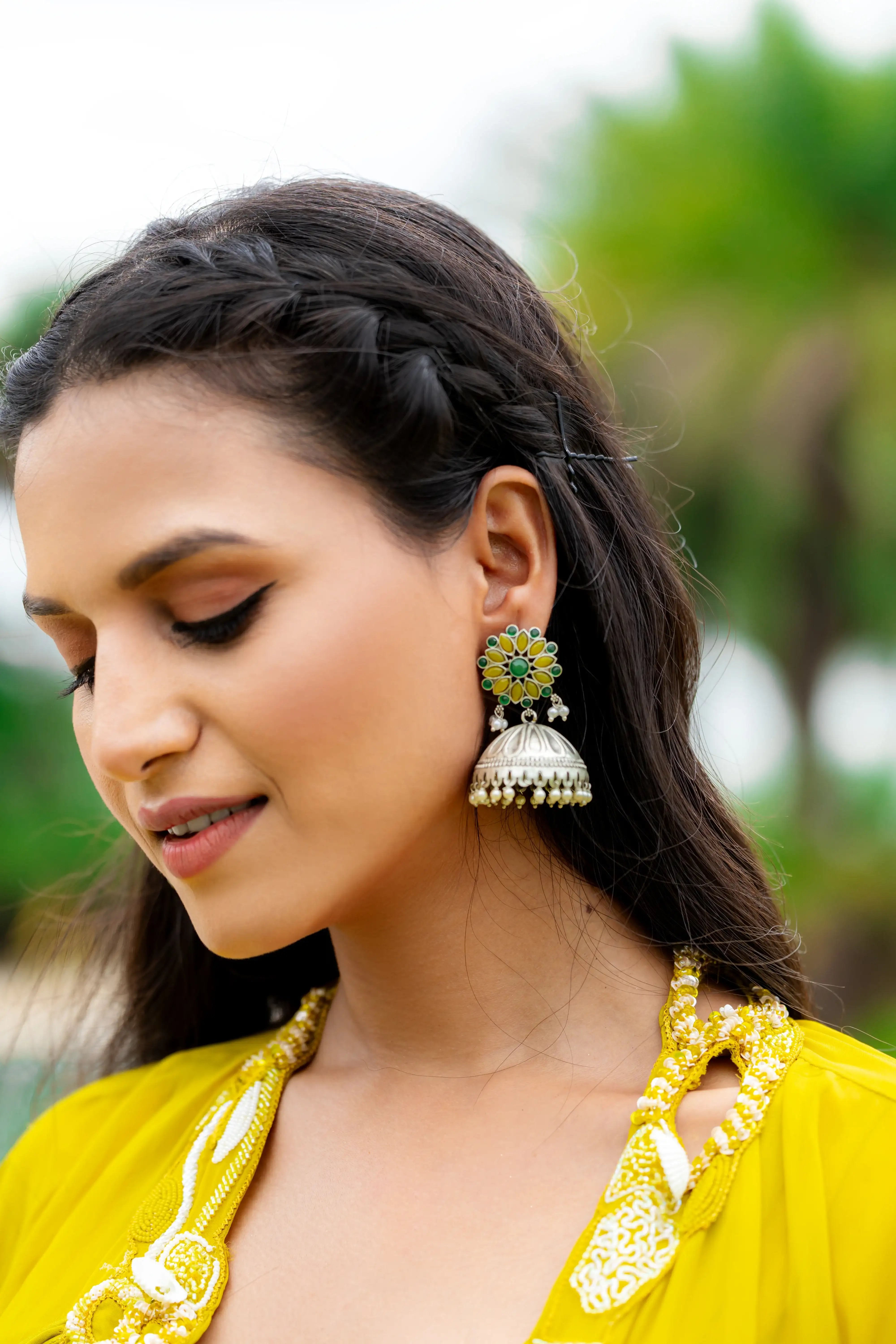 Regal Blossom Jhumka Earrings