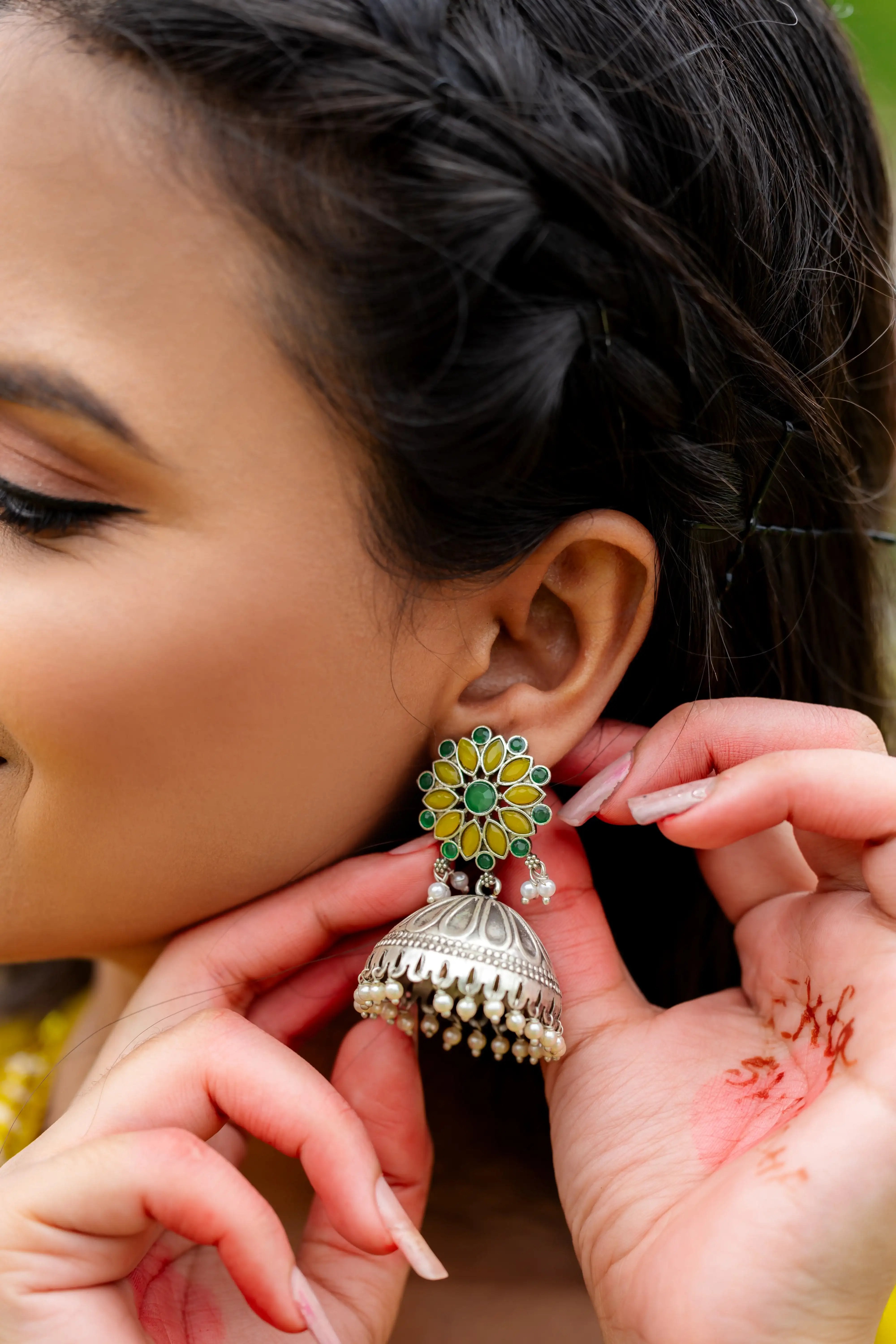 Regal Blossom Jhumka Earrings