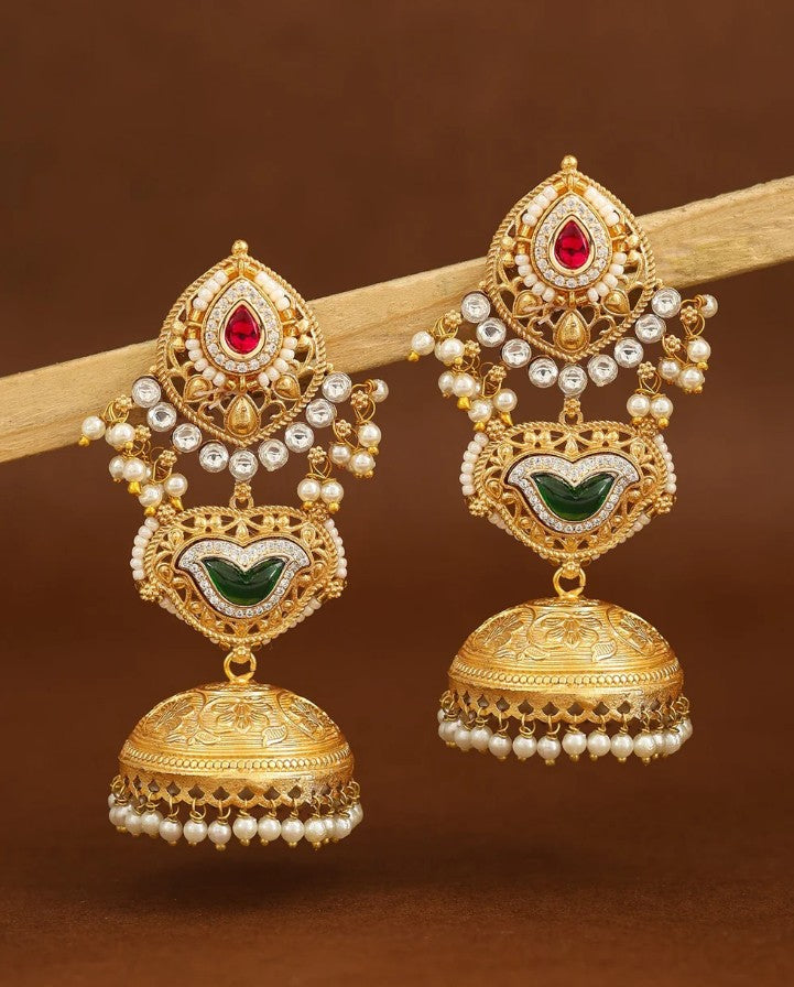 Premium Traditional Gold Jhumkas