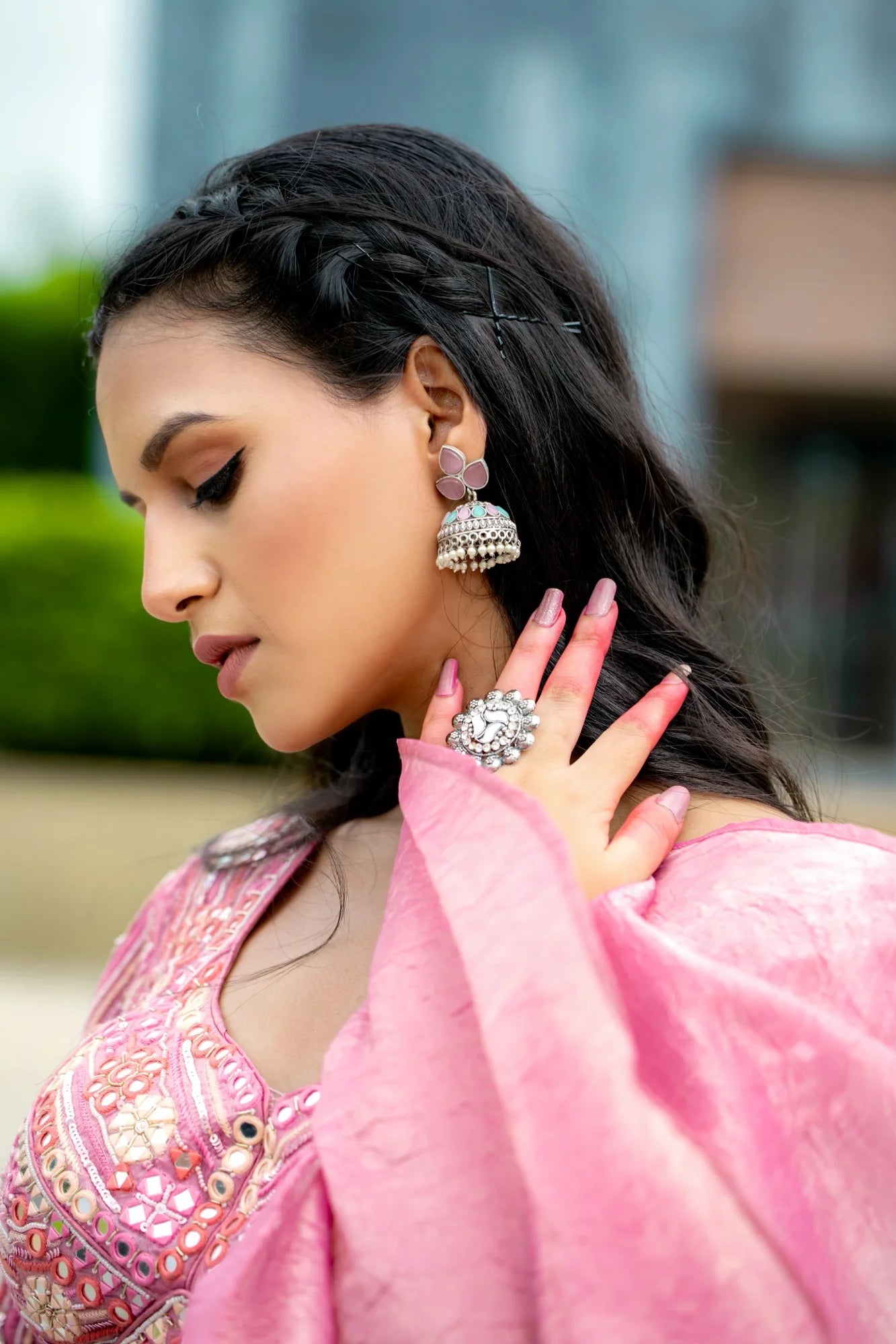 Pastel Blossom Jhumkas